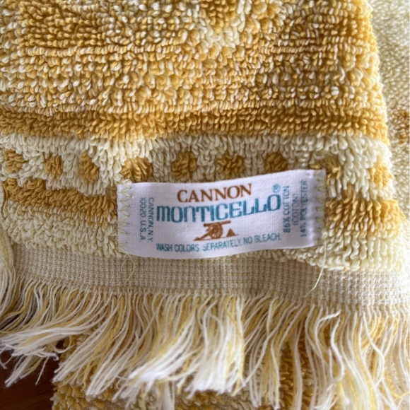 VINTAGE Cannon Monticello Set of 2 Hand Towels 1 Facecloth 70's Retro Pattern - Picture 6 of 16